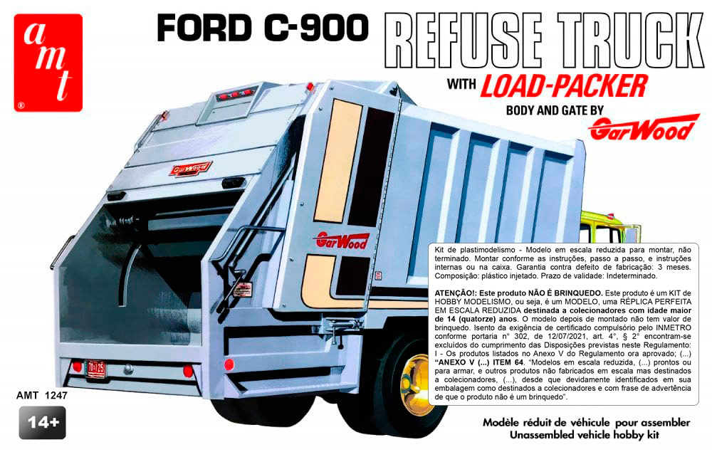 1/25 Ford C-900 Gar Wood Load Packer Garbage Truck  