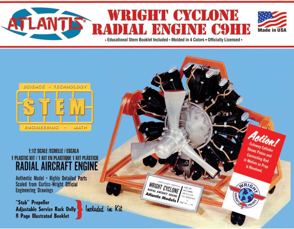 Wright Cyclone 9 Radial Engine STEM - 1/12
