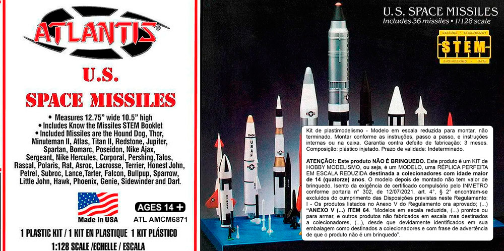 U.S. Space Missiles 36 Missiles - 1/128