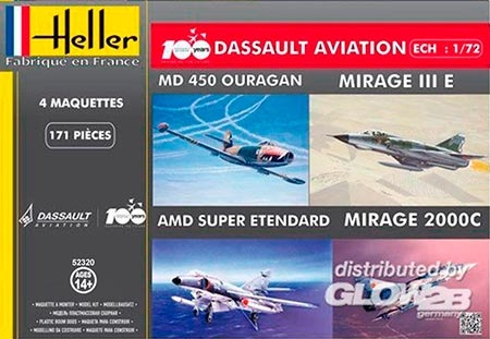 Caixa 100 Anos da Aviation Dassault (4 modelos) - 1/72