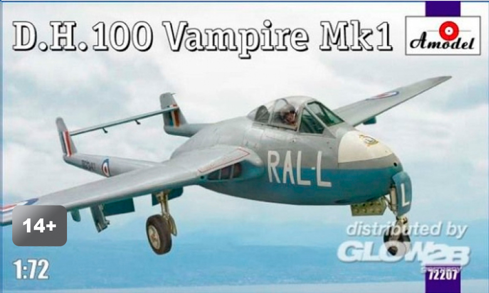 D.H.100 Vampire Mk1 RAF jet figh - 1/72