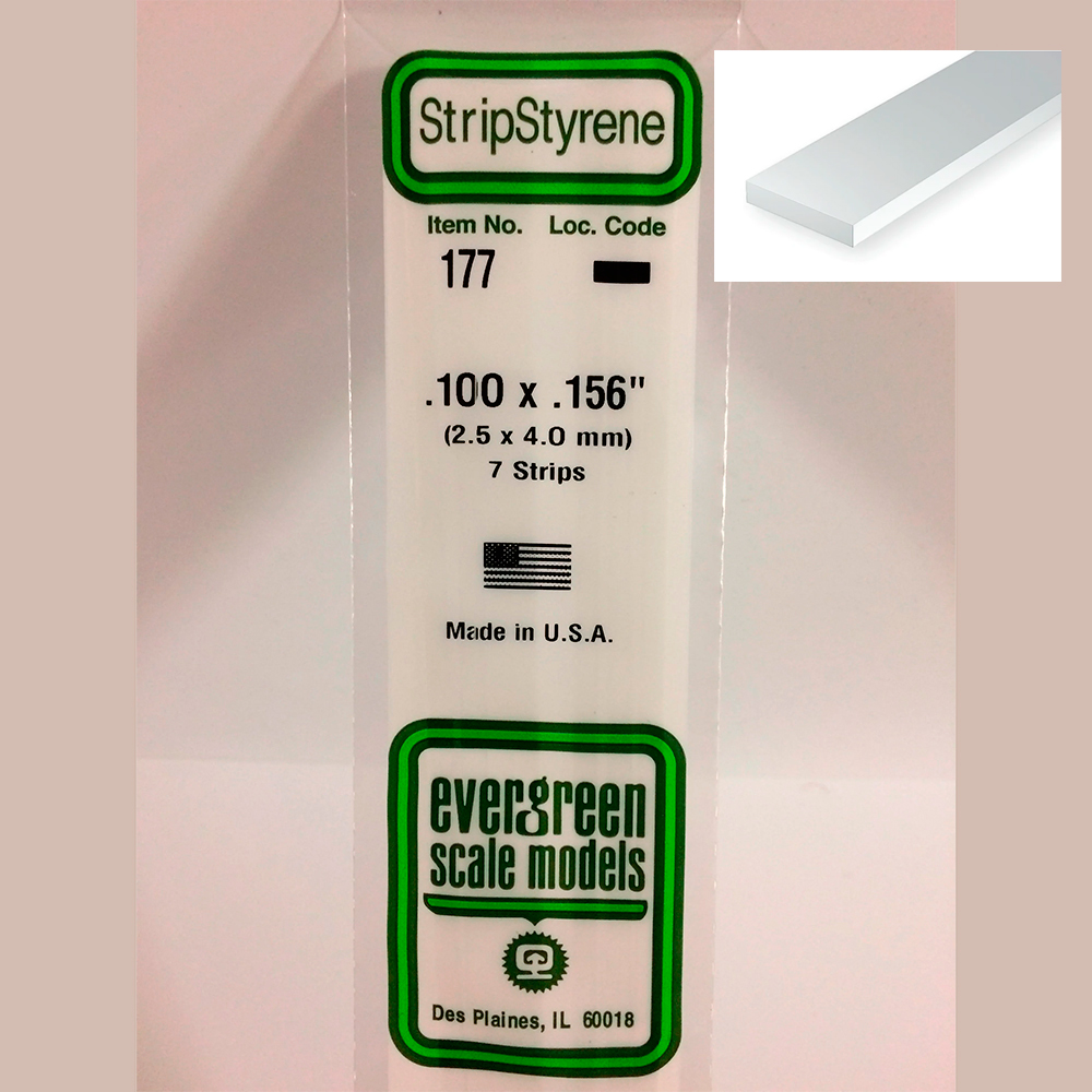 14 pol (35cm) Dimensional Strip Polystyrene .100 x .156