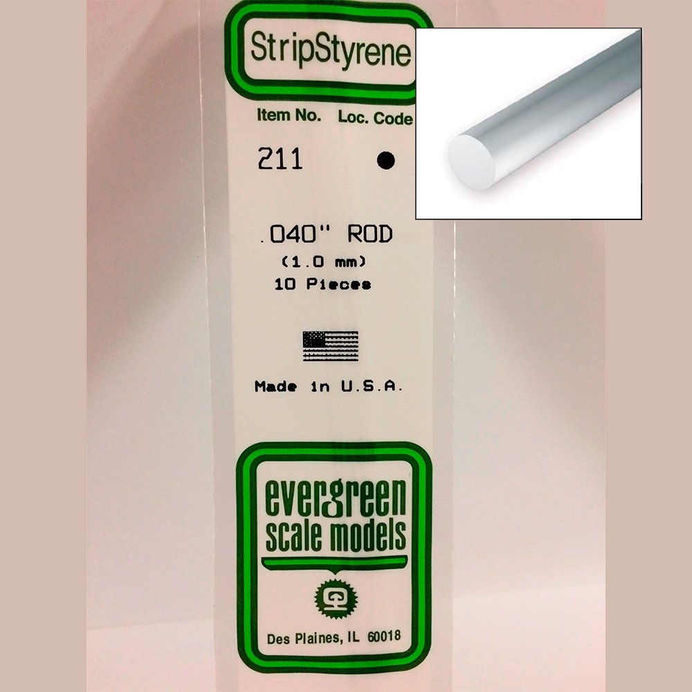 14 pol (35cm) Polystyrene Rods .040 pol