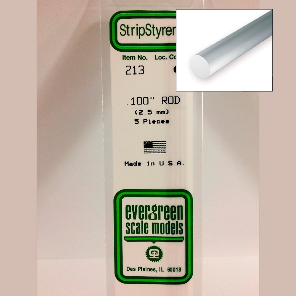 14 pol (35cm) Polystyrene Rods .100 pol