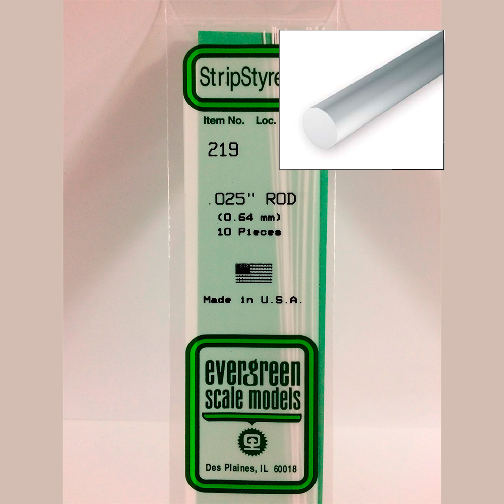 14 pol (35cm) Polystyrene Rods .025 pol