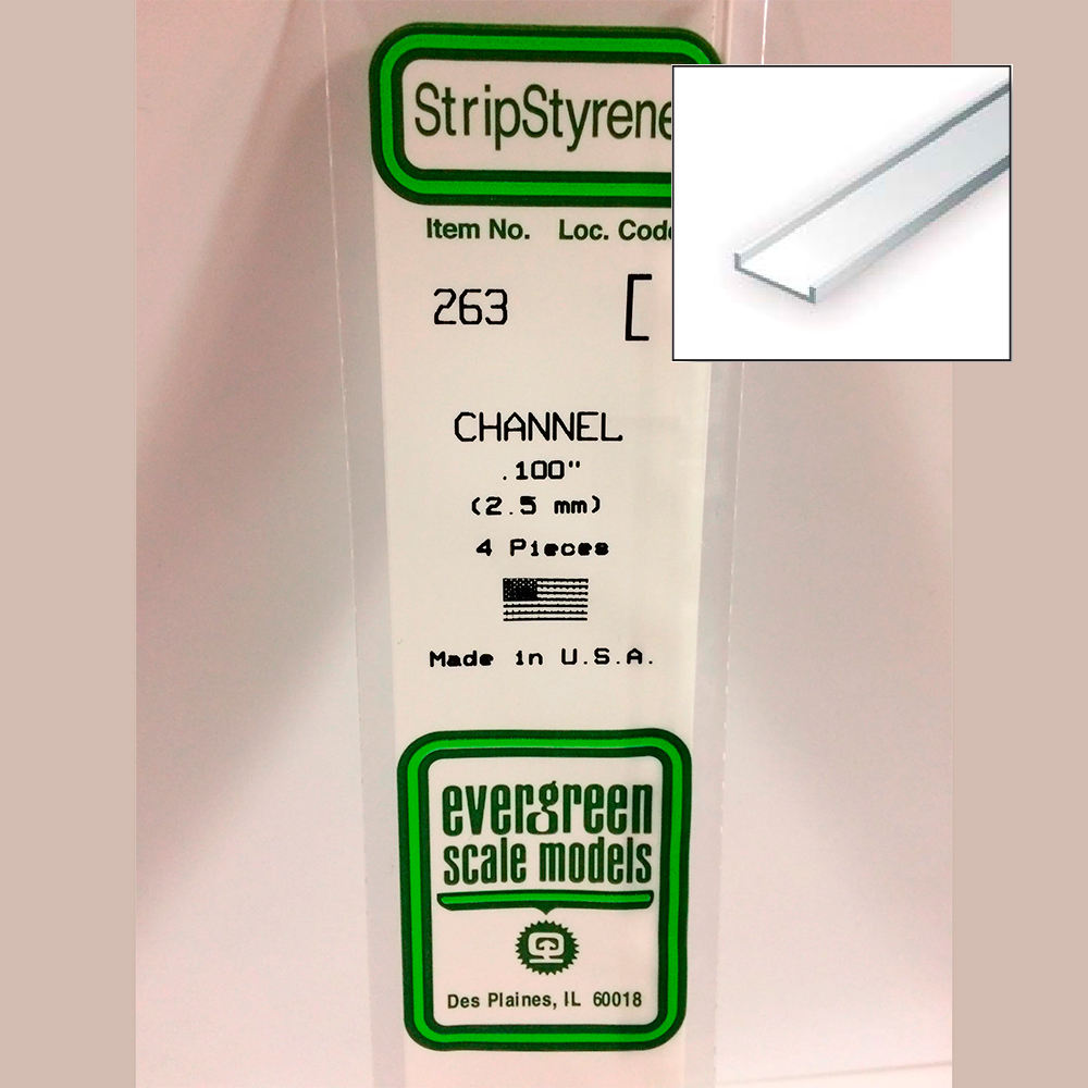 14 pol (35cm) Polystyrene Channels .100 pol