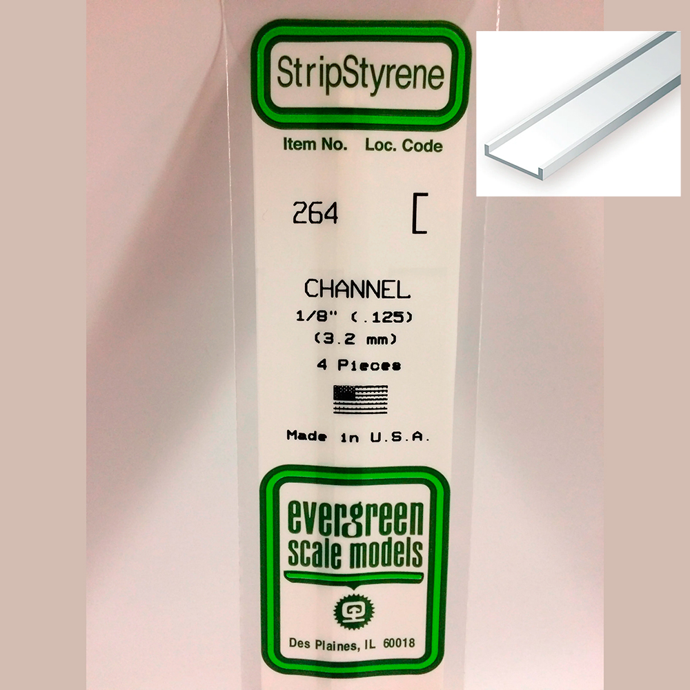 14 pol (35cm) Polystyrene Channels .125 pol (1/8 pol)