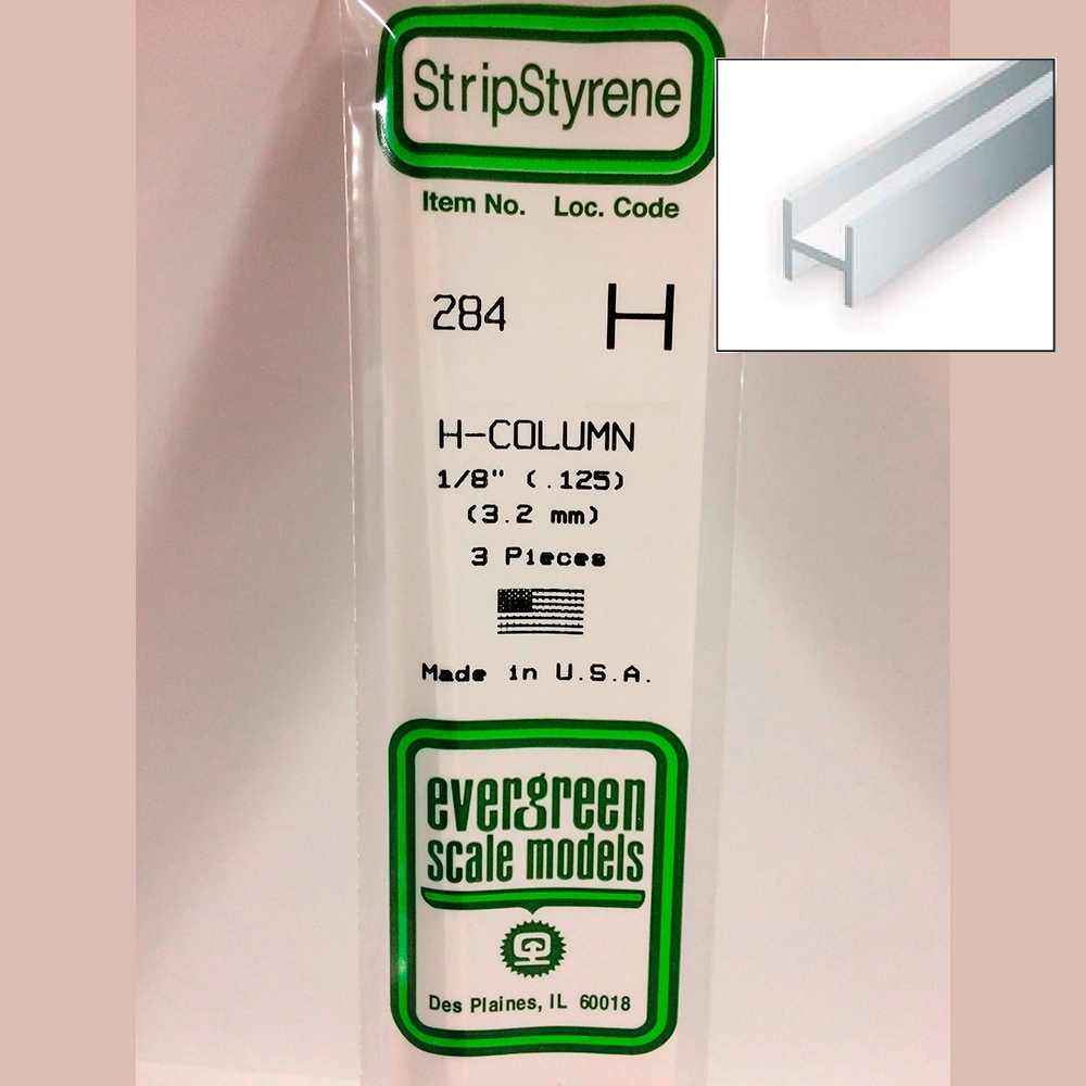 14 pol (35cm) Polystyrene H-Columns .125 pol (1/8 pol)