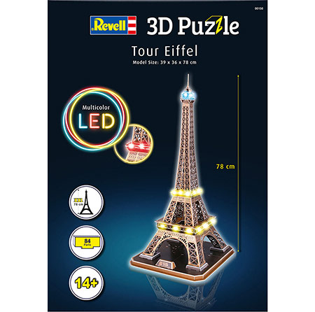 Torre Eiffel - Com luzes de LED - 3D Puzzle