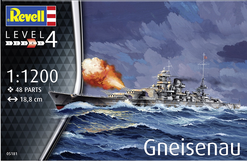 Battleship Gneisenau Revell model kit - 1/1200