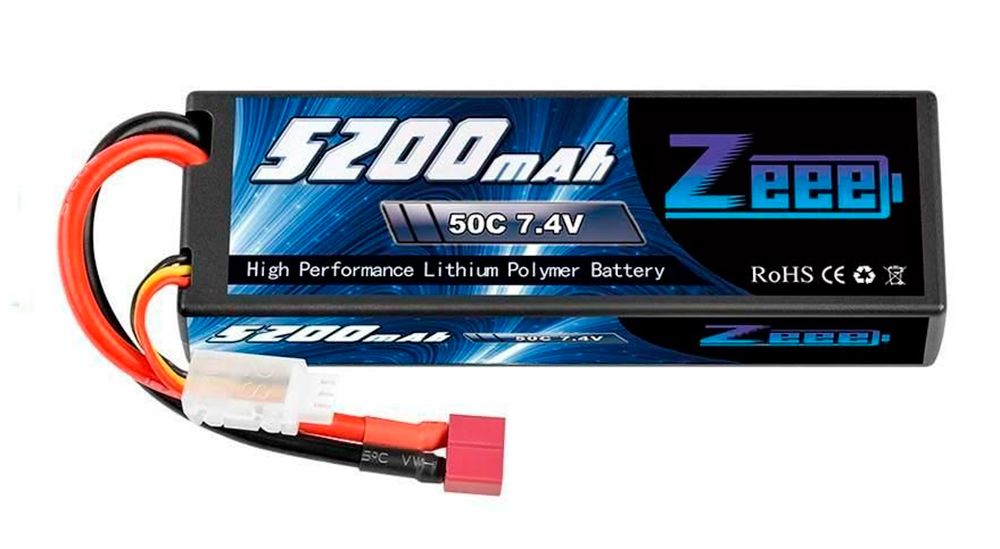 2S Bateria de Lipo com plugue T, 5200mAh, 7.4V, 50C